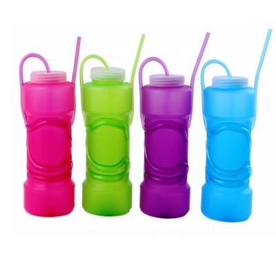 China Sustainable Novelty Plastic Water Bottle With Crazy Straw With Lid 201002 for sale