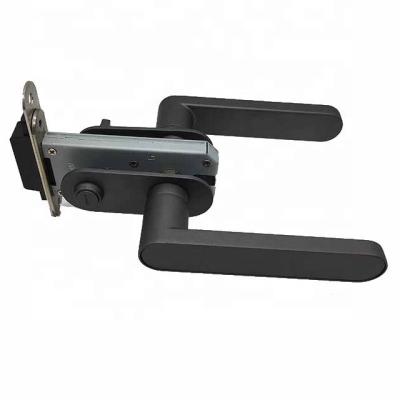 China Wooden doors and metal doors zinc alloy material lever handle locks black magnetic color door latch door handle magnetic lock for sale