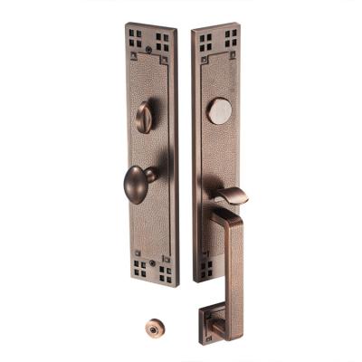 China Metal Doors DAC Solid Zinc Alloy Brass Cylinder Mortise Front Main Door Handle Entrance Wooden Door Lock for sale