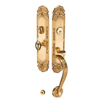 China Wooden Doors And Metal Doors Luxury Zinc Alloy Solid And Double Sided Key Aged Brass Wooden Door Entry Lock For Dubai for sale