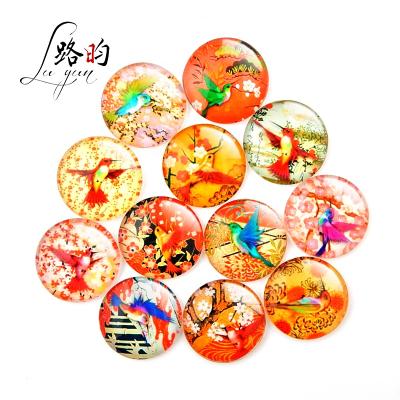 China Strong 3D Effect Custom Photo Animal Series 25mm 35mm Round Crystal Glass Fridge Magnet for sale