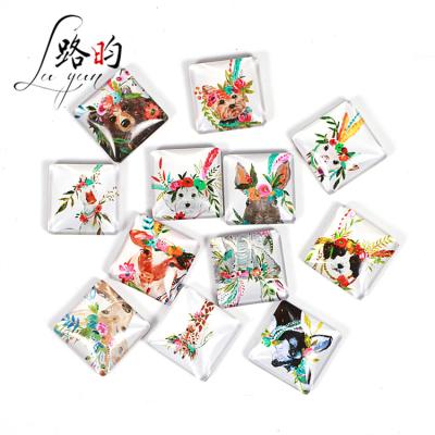 China Shape Free Custom Logo Dog Elephant Square Glass Fridge Magnets 40mm Wholesale Animal Rubber Fridge Magnets For Gift for sale