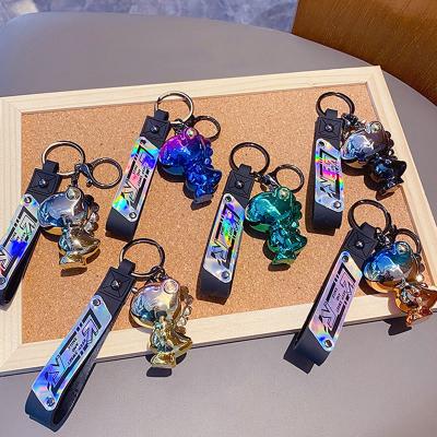 China Top Selling 6 Styles Adventure Fashion Cartoon Cute Key Chain Mold Resin Cute Keychain Colorful Animal Dinosaur Keychains Pendant For Car Bag Phone for sale