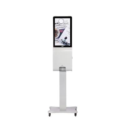 China AMH China Vendor OEM Indoor Advertising Hand Sanitizer Kiosk With Automatic LCD Display With Hand Sanitizer Dispenser For Public Place for sale