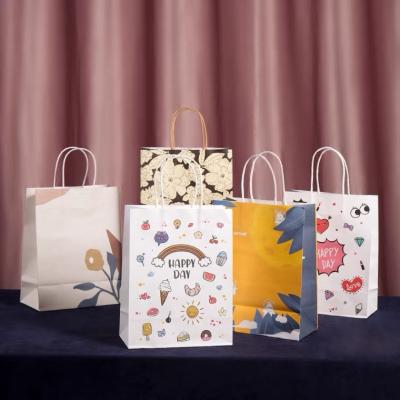 China High quality personalized anime colorful paper bags printed logo handmade custom packaging eco paper bag for clothing shoes retail gift for sale