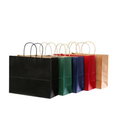 China Handmade Wholesale Flat Cheap High Quality Shopping Bag Paper Bag With Handles T-shirt Paper Package Bags Clothing Shoes Gift for sale