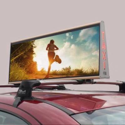 China Outdoor p2.5, p3.3, p4 Double Sided 4G Advertising Taxi Top Led Display for sale