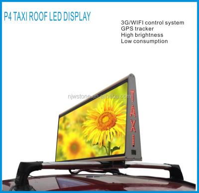 China Outdoor Water Proof Full Color Smd Led Taxi P4 Roof Led Display for sale