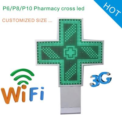 China Shops stores phaymacy cross led panel p8/p16 for sale