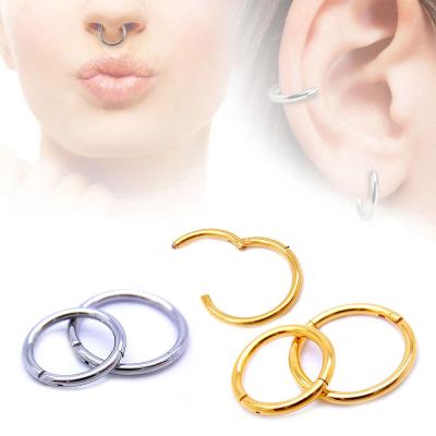 China Wholesale Custom Sexy Magnetic Gold Plated Nose Ring Environmental Friendly Ring Hoop Titanium Nose Piercing Jewelry for sale