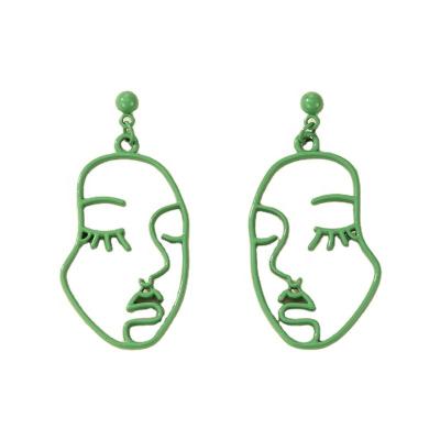 China TRENDY Hollow Out Exaggerated Angel Face Punk Face Shape Handmade Drop Earrings Dangle Earrings For Women for sale