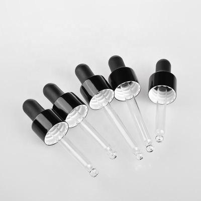 China 10ml 15ml 30ml 50ml 100ml 200ml luxury cosmetic packaging black round glass bottles with dropper for essential oil for sale