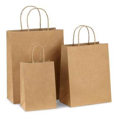 China China Recyclable Cheap Hand Cargo Hand Length Handle Hot Food Kraft Paper Bag For Restaurant for sale