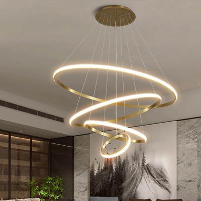 China Rings 2021 Modern Gold Modern LED Chandelier Home Lighting Ceiling Mounted Chandelier Lighting Hanging Lamp for sale