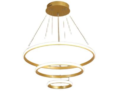 China Modern Gold Chrome LED Black White Circle 2 Rings 3rings 3rings Modern Luxury High Ceiling Chandelier Light for sale