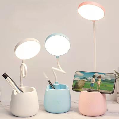 China Convenient Multifunctional and Flexible Study Lamp with Pen Container, Mobile Phone Holder and Reading Desk LED Table Lamp for sale