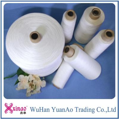 China Bright Short Fiber Ring Spun Polyester Yarn , Dyed 100% Polyester Sewing Yarn for sale