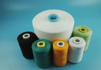 China Nature White Virgin 100% Polyester Ring Spun Yarn for Knitting / Sewing for sale