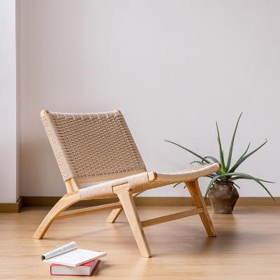 China TPZ029A Hot Sale Modern Outdoor Modern Rope Rattan Paper Wrapping Chair Bedroom Furniture Living Room Leisure Wood Lounge Chair for sale