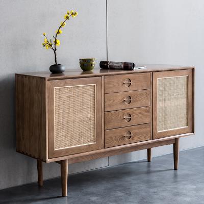 China TPZ047 Rattan Sideboard Furniture Buffet Furniture Dining Room Cabinet Modern Wooden Rattan Home Wholesale Handmade Cabinets for sale