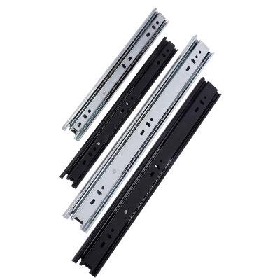 China Precise Fit 45mm Drawer Slides Hafele Ball Bearing Slide Ball Bearing Slide Extension Drawer Rails Furniture Sliders Triple Kitchen Drawer Slides for sale