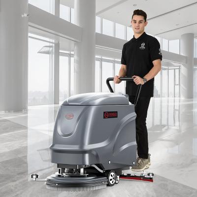 China Yangzi X2 Walk Behind Compact Automatic Electric Floor Scrubber Machine Gym Cleaning Equipment With Big Brush for sale