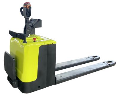 China Material Stacking 2000kg stand on battery operated pallet truck with electric power steering for sale