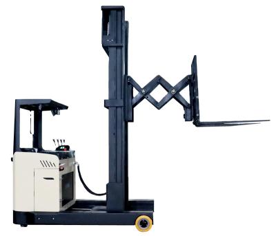 China Transfer Materials Younglift Double Scissor Extensible Strong Frame Electric Reach Truck Forklift For Sale for sale