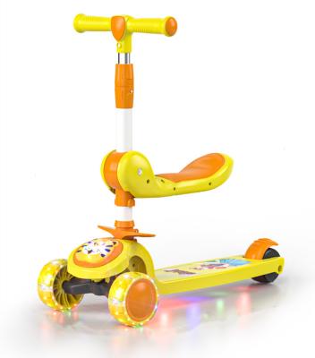 China Folding Kids Scooter Which Can Sit , 3 In 1 Kids Scooter for sale