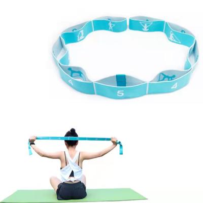 China Nylon+Latex Factory 9 Loops Nylon Exercise Stretch High Elastic Yoga Bands Workout Resistance Bands Fitness Yoga Belt for sale