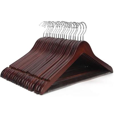 China Modern/ Classic/ Luxury / Wooden Cloths Hangers Velvet Coat Pants with Logo Wholesale Custom Bamboo Luxury Metal Storage Holders & Racks Natural for sale