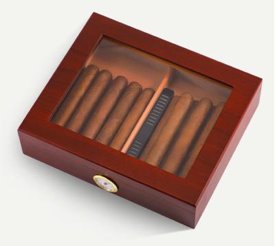 China American Style Factory oem glass top handcrafted cedar portable wooden cigar box humidor with humidor for sale