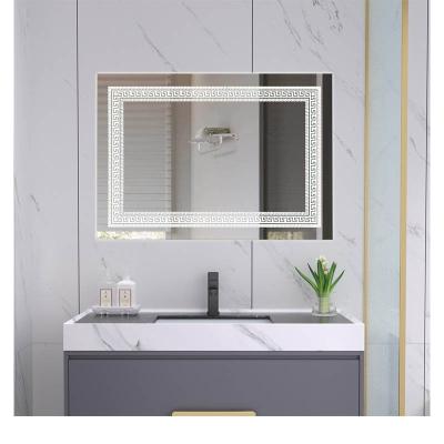 China Illuminated OEM/ODM Factory Modern Style Rectangular Time display Mirror Bathroom customized LED Backlit Defogger Smart Mirror for sale