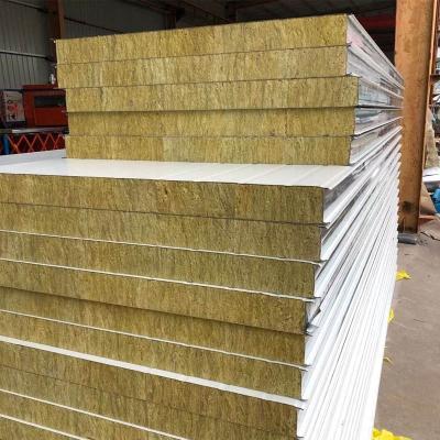 China Modern Canadian  Cladding Insulated Eps Rock Wool Sandwich Panels Sandwich 100 Mm Lana De Roca Fence for sale