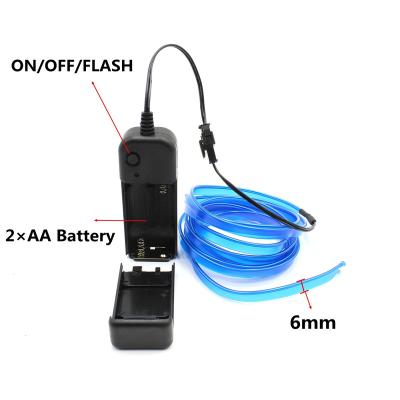 China Battery Operated Flexible EL Wire 5m Led Neon Rope Light For Car Decoration 2.3mm for sale