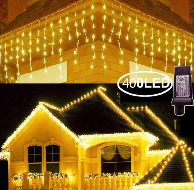 China Outdoor PVC+LED Christmas Decoration Fairy Led Lights 10m String Curtain Icicle Light for sale