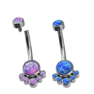 China A flor oscila a joia 14G 1.6mm do corpo do titânio com Opal Gem azul brilhante à venda