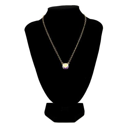 China Dainty Name Diamond Pendant Necklace Gold Long Diamond Moon Necklace à venda