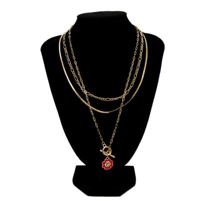 China Gold Fashion Barbie Diamond Castle Necklace Carnelian Pendant Necklace For Women à venda