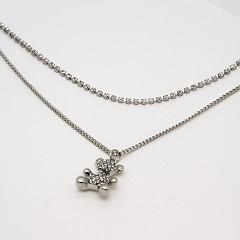 China Charm Choker Necklace Set Diamond Silver Chain Necklace 44mm - 47mm For Men à venda