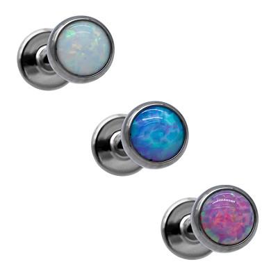 China Piercing Jewelry Internally Titanium Lip Studs Labret Nose Stud With Cubic Zircon à venda