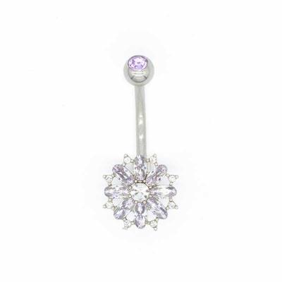 China O umbigo roxo de Crystal Body Piercings Jewellery Round soa 316 de aço inoxidável à venda