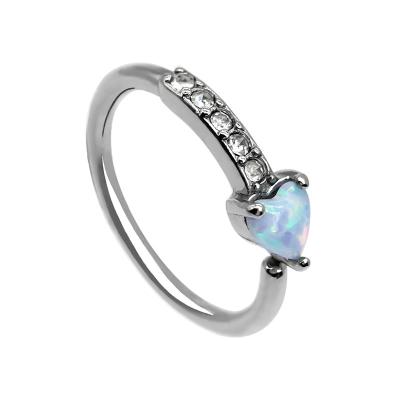 China Anel de nariz hypoallergenic da cor 8mm de Opal Hoop Nose Piercing Silver do coração do amor à venda