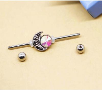 China O AB Crystal Gem Real Industrial Piercing Jewelry externamente rosqueou 14G 38mm à venda