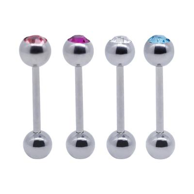 China Calibre 1.6mm da joia 14 de Crystal Gems Horizontal Tongue Piercing à venda