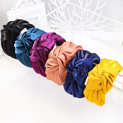 China Wholesale hot cheap high-end shiny cloth hair accessories women's fashion ins wide headband for sale