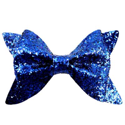 China Factory price luxury 4 inch sequin sparkles bow hair clips hair accessories for kids girl for sale