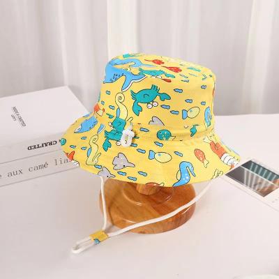 China New Korean Cartoon Children's Bucket Hats Cute Fisherman's Hat Soft Wholesale Sun Hats for sale