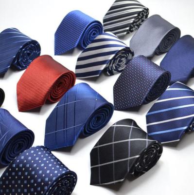 China Polyester 8cm Classic Business Tie Woven Jacquard Neck Ties For Men for sale