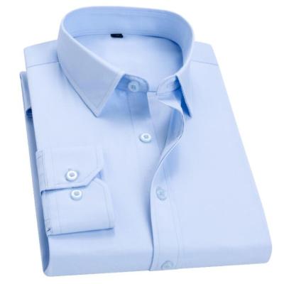 China White Long Sleeve Anti-Wrinkle Work Shirt Wrinkle Free Dress Shirt For Men for sale